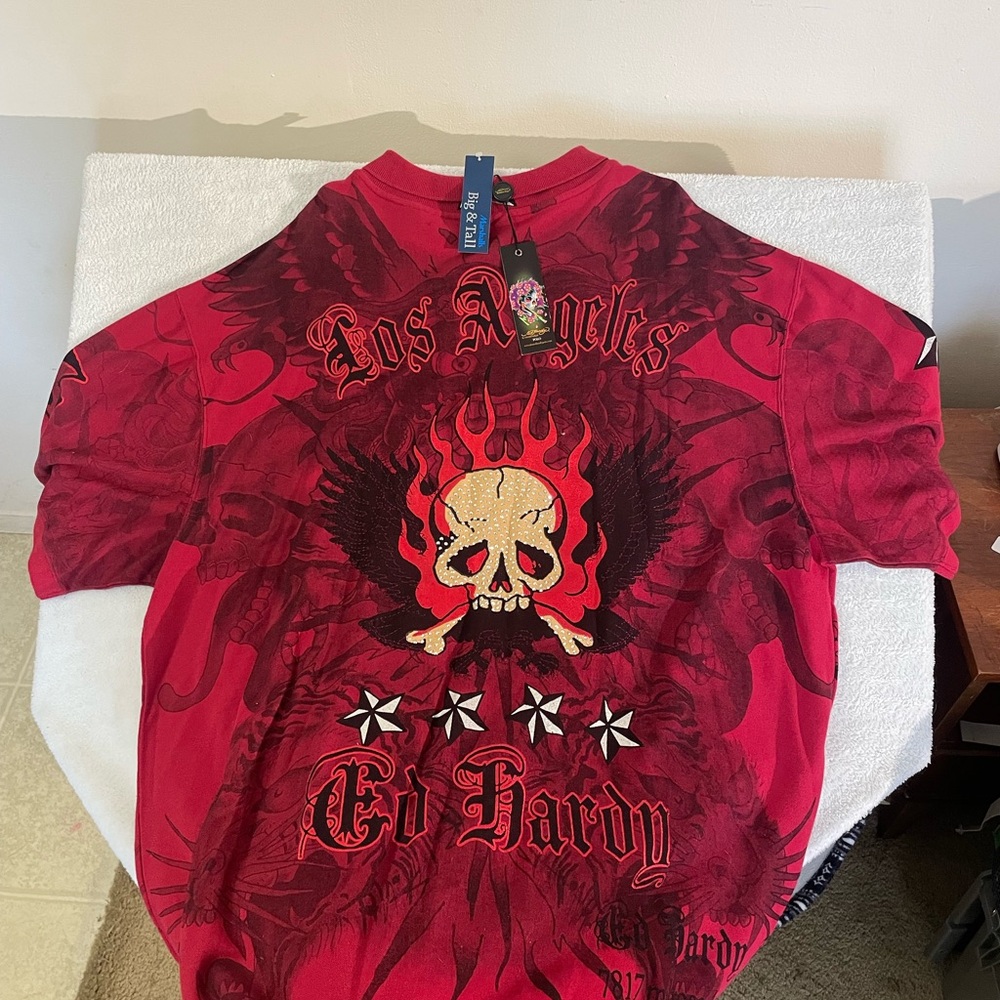 Ed Hardy Red Skull Graphic Tee